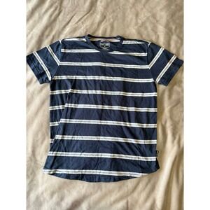 Dikotomy Mens XL Navy Blue Striped Short Sleeve Crewneck T-Shirt Standard Fit
